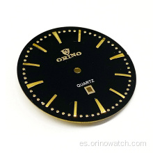 Dial de reloj de esmalte simple con índices de metal